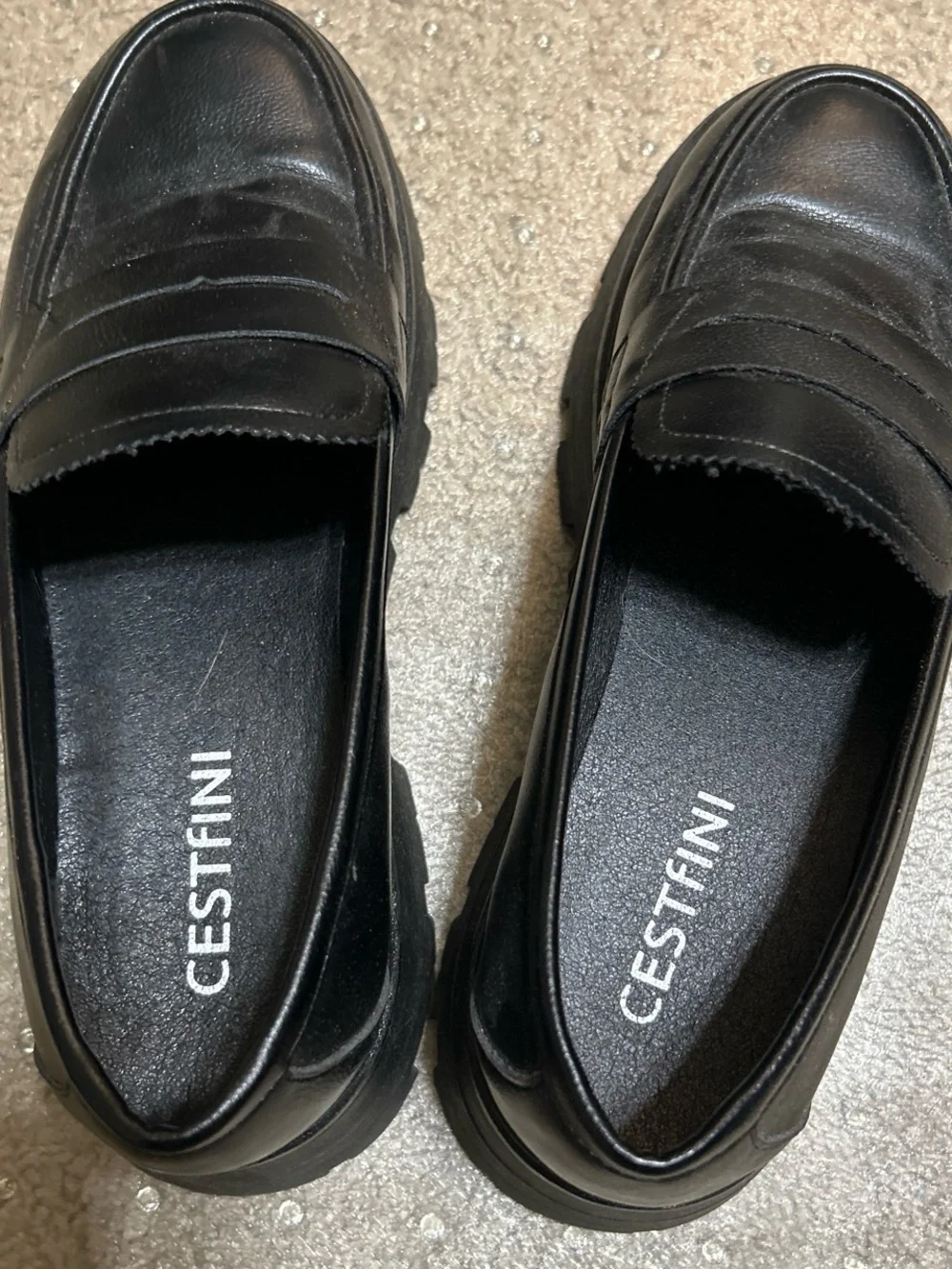 Women’s Black Leather Penny Loafers